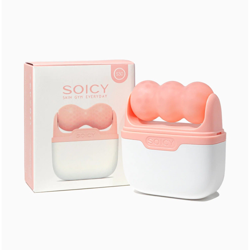[MEZONICA] Массажер для лица и тела розовый роликовый ОХЛАЖДАЮЩИЙ Soicy 30 Pink, 1 шт