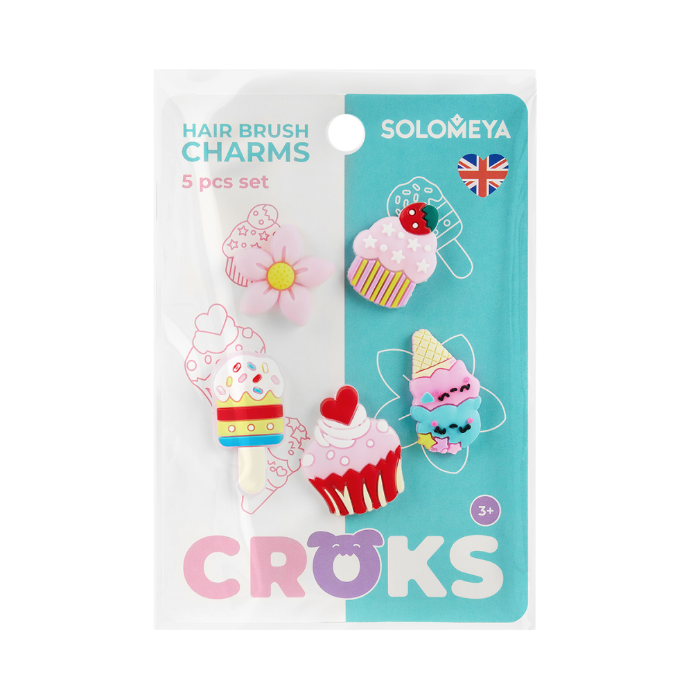 [SOLOMEYA] НАБОР украшений для расчески МОРОЖЕННОЕ Set Of Charms, 5 шт