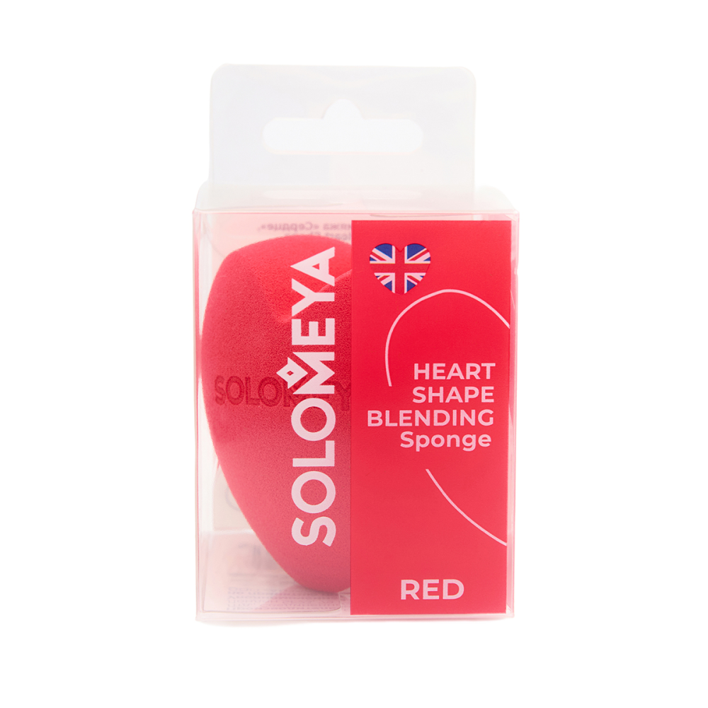 [SOLOMEYA] Спонж для макияжа СЕРДЦЕ красный Heart Shape Blending Sponge Red, 1 шт