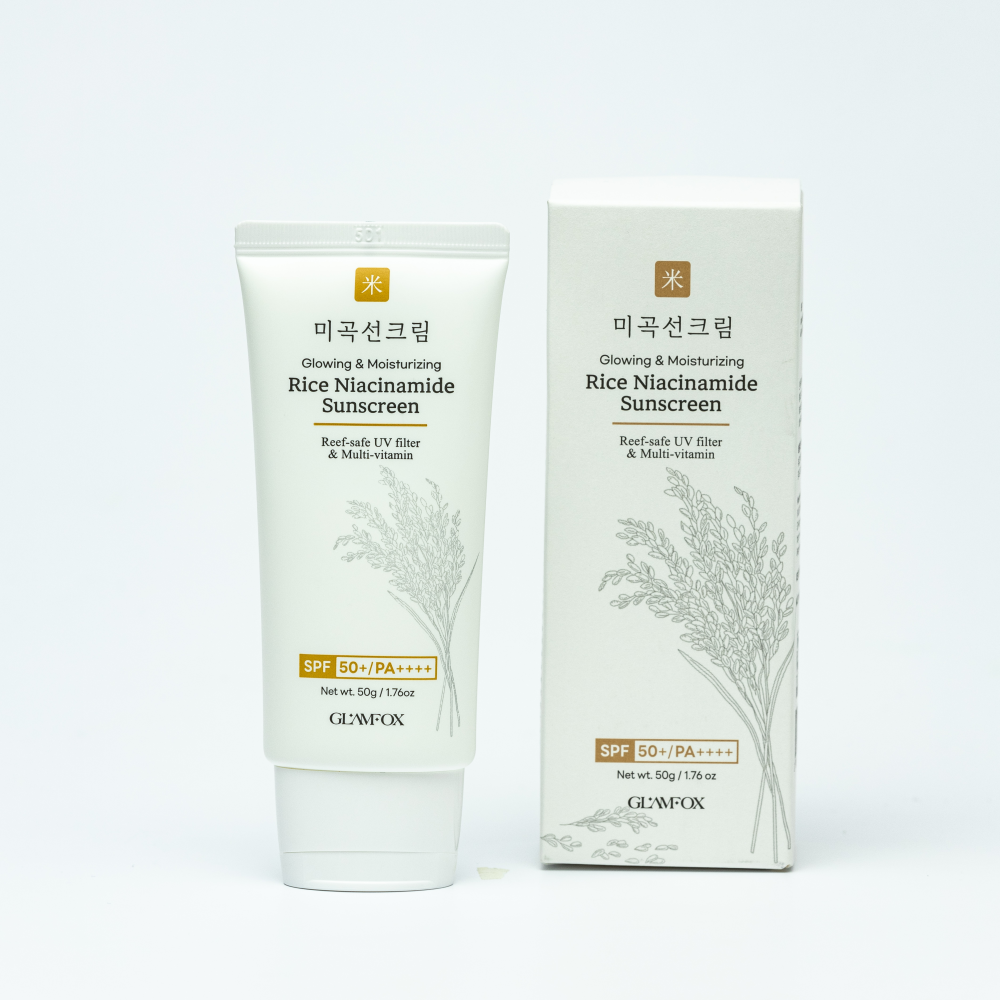 [GLAMFOX] Крем для лица солнцезащитный РИС И НИАЦИНАМИД Rice Niacinamide Sunscreen SPF 50+ PA++++, 50 мл