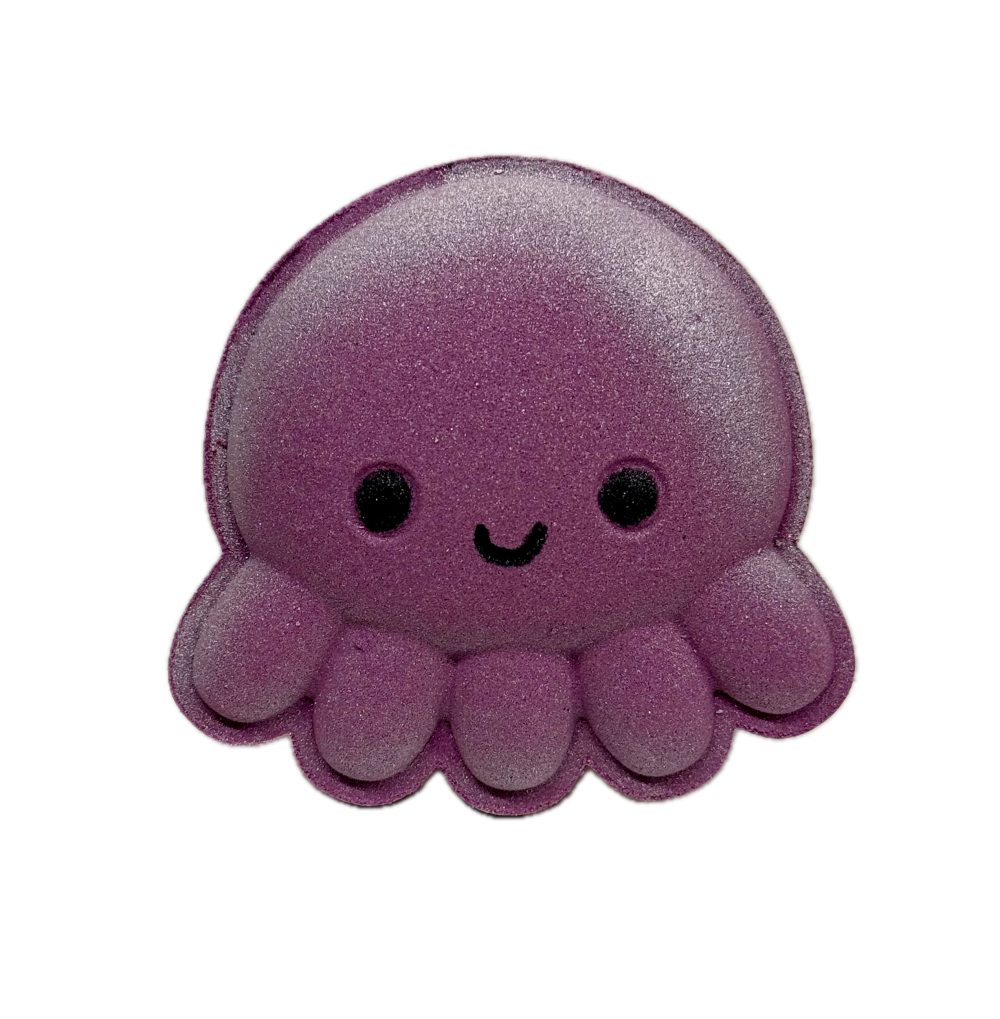 [NOKAMI] Бомбочка для ванн ручной работы СЧАСТЛИВЫЙ ОСЬМИНОЖКА с ароматом СПЕЛАЯ ВИШНЯ, 180 гр