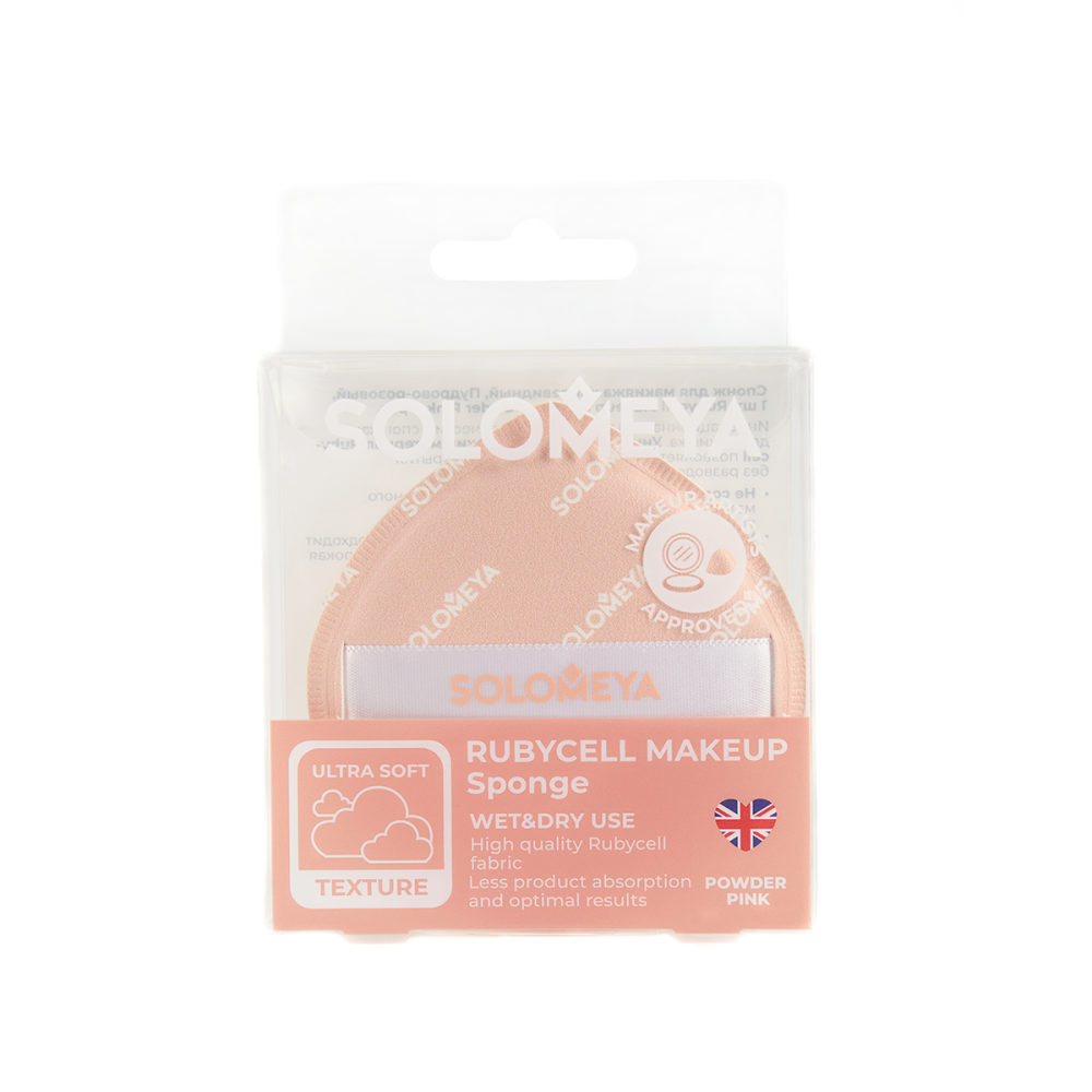 [SOLOMEYA] Спонж для макияжа каплевидный ПУДРОВО-РОЗОВЫЙ Rubycell Makeup Sponge, Powder Pink, 1 шт